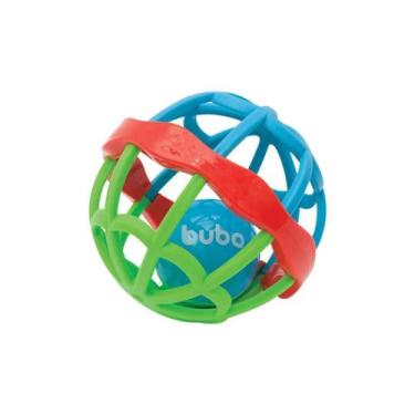 Imagem de Baby ball mordedor chocalho bola macio bebê azul rosa buba - colors