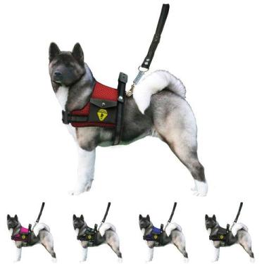 Imagem de Coleira De Cachorros Grandes Porte Peitoral Com Bolso Lateral + Guia C