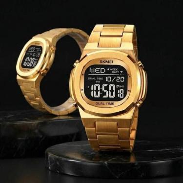 Imagem de Relógio Masculino Skmei 2004 Dourado Digital Luxo Resistente à Água, C
