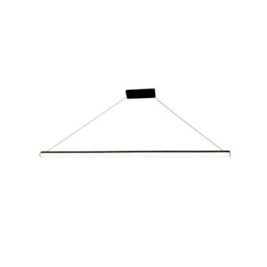 Imagem de Pendente Led Slim 1m Preto Mesa Escritório Bancada H. Office, Led 3000