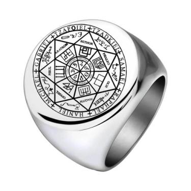 Imagem de Anel Unissex De Aço Inoxidável Com Estrela De Salomão E Constelação VQ