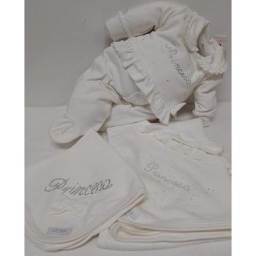 Imagem de Kit 3Pçs Luxo Bebê Menina Macacão Manta Algodão Lessa Kids-Feminino