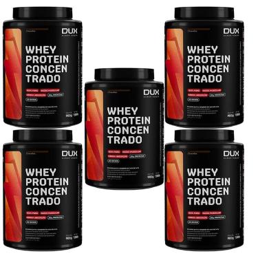 Imagem de Kit 5X Whey Protein Concentrado - 900g Chocolate - Dux Nutrition-Masculino