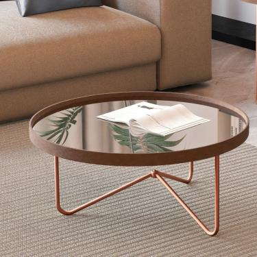 Imagem de Mesa de Centro Redonda com Espelho Alamanda JB Moveis