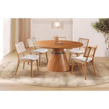 Imagem de Sala De Jantar Laminada Redonda 5 Cad 1,35m Zara Requinte