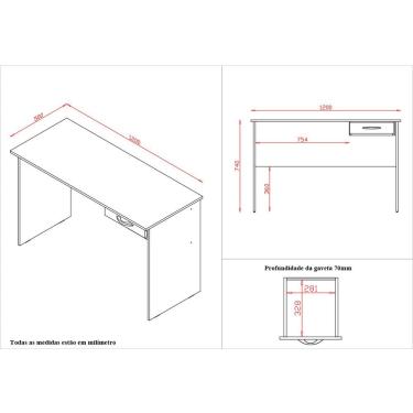 Imagem de Mesa De Escritório Com Gaveteiro Susy Mb1 Branco