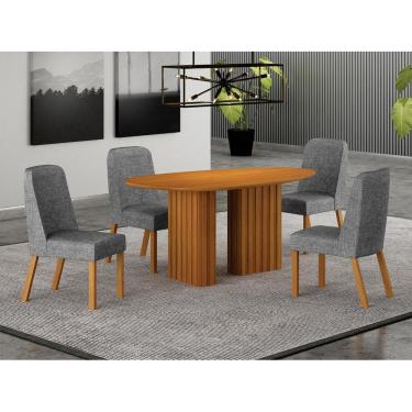 Imagem de Conjunto jantar 4 cadeiras maciça 1,35x90 Iza - Arbo Design