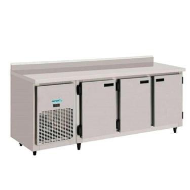 Imagem de Balcão Refrigerado Encosto Inox 3 Portas 1,85 mt Lado Esquerdo Galvanizado 640KBSC185D Kofisa