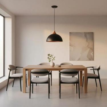 Imagem de Lustre Luminária Pendente Modelo Meia Bola cor Preto E Cobre Ideal par