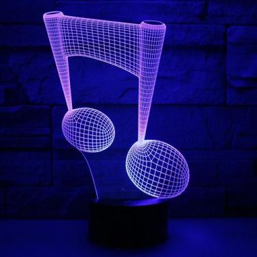 Imagem de Luz noturna LED 3D, musicais, anotações, mudanças de cor, crianças - Y