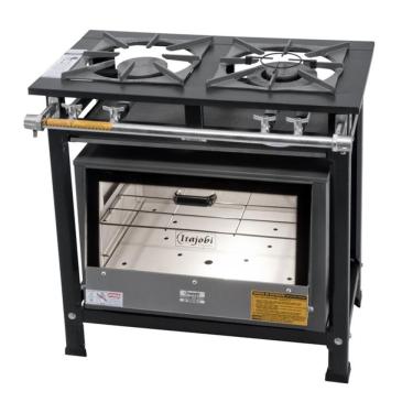 Imagem de Fogão Industrial Tradicional 30x30 Baixa Pressão 2 Bocas Com Forno Itajobi
