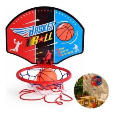 Imagem de Brinquedo Mini Tabela De Basquete Cesta Infantil Bola 21 Cm - wellmix