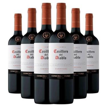 Imagem de Kit 6 Garrafas Concha Y Toro Casillero Del Diablo Carménère