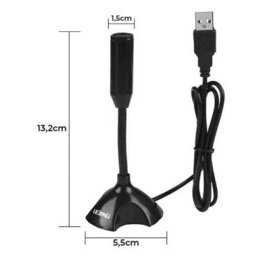 Imagem de Microfone USB de mesa para PC e Notebook jogos aulas Online - Lelong