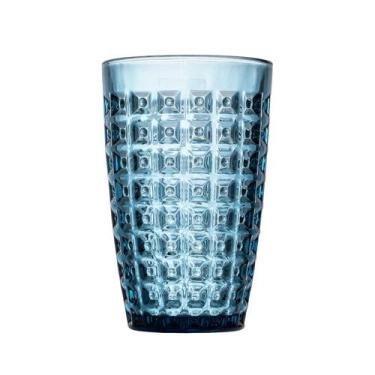 Imagem de Jogo de 6 copos Chevalier Agua/Suco em vidro cor azul 355ml -L Hermita