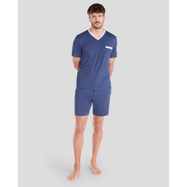 Imagem de Pijama Feminino Modal Macio Azul Marinho Lohe, Azul marinho, M