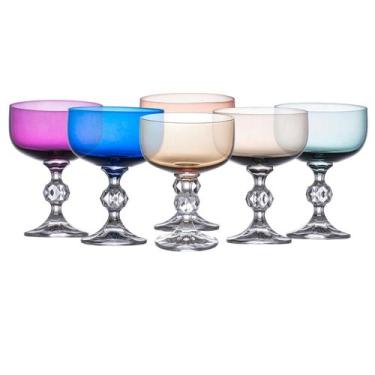 Imagem de Jogo de 6 taças Sobremesa Claudia Cristal colorido 200ml -Bohemia, 3 m