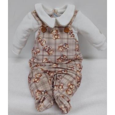 Imagem de Macacão Jardineira Plush Bebê Menino Inverno LessaKids B9267 - Lessa K