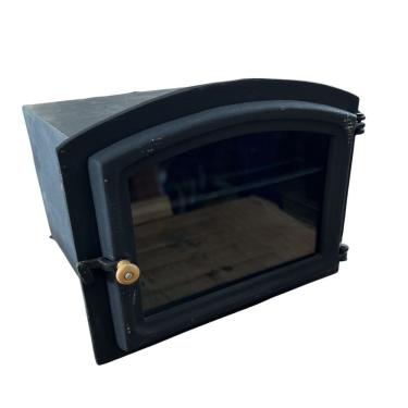 Imagem de Forno para Fogão a Lenha Grande com Frente de Vidro Arqueado Fundição São Cristóvão 33cm 49cm 51kg