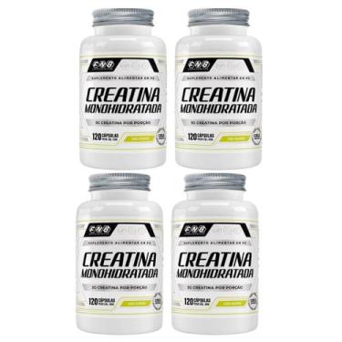 Imagem de 4x Creatina Monohidratada 100% Pura Com 120 Capsulas de 500mg FNB Spor