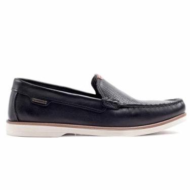 Imagem de Mocassim Pegada Preto Masculino em Couro Casual Confortável, 40