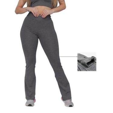 Imagem de Calça Flare Peluciada Feminina Legg Bailarina Flanelada Cinza - ANNE, 