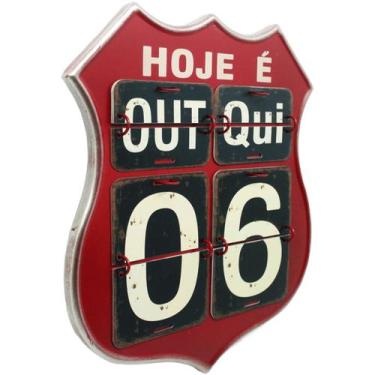 Imagem de Calendário Americano Route Em Metal Vinho Vintage Flip 40cm - Genérico