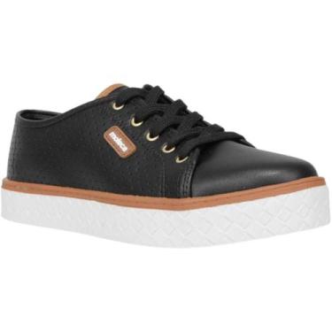 Imagem de Tênis Moleca Casual com Microfuros 5712.205, Preto, 36