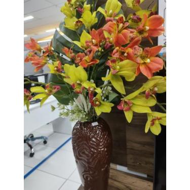 Imagem de Vaso Caramelo Arranjo floral - Ceramica
