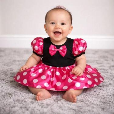 Imagem de Fantasia Infantil Baby Body Minnie Com Manga e Laço Frontal - Pequenos