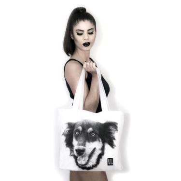 Imagem de Bolsa Feminina Branca - Estampa Cão ANIMI, Branco