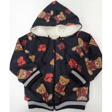 Imagem de Casaco Estampado Luxo Menina Forrado Pelo Capuz Lessa 8446.1 - Lessa K