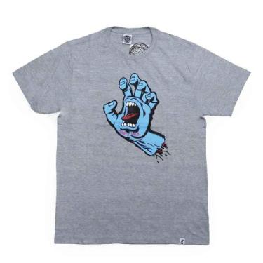 Imagem de Camiseta Santa Cruz Screaming Hand Front Masculina Cinza Mes, P, Cinza
