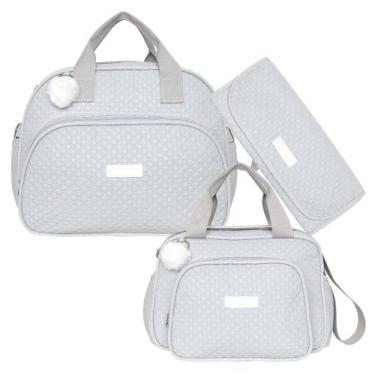 Imagem de Kit Bolsas Maternidade Pirulitando G+P+T Leveza Cinza - Pirulitando Ba