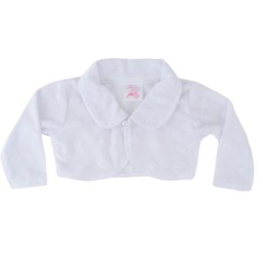 Imagem de Casaco Bebê Flores Corações Branco - Flores Confecções, M