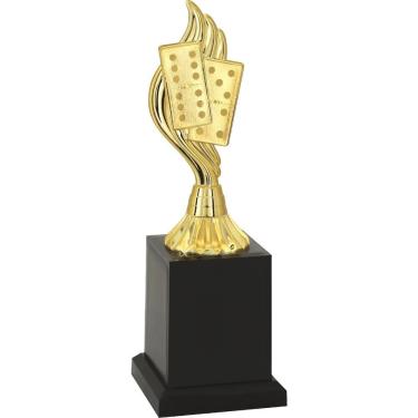 Imagem de Troféu de Dominó 600021 para Premiação em Torneios com Base Retangular Dourado Vitória