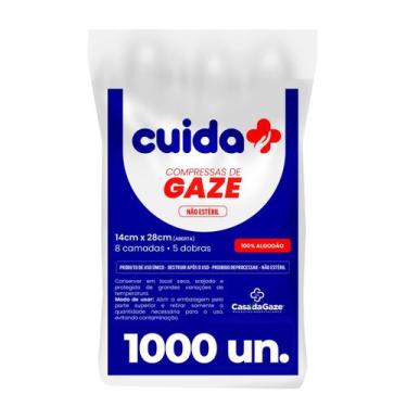 Imagem de Compressa Gaze Curativo Hidrófilo Plus 11 Fios 1000 Unidades - Casa da