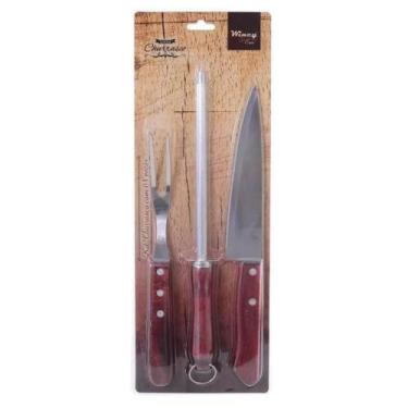 Imagem de Kit Churrasco de Inox Elite com 3 Peças - Wincy Casa