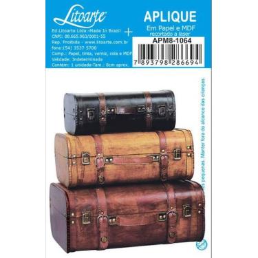 Imagem de APLIQUE EM PAPEL E MDF APM8-1064 - Conjunto de Malas Recortado a Laser