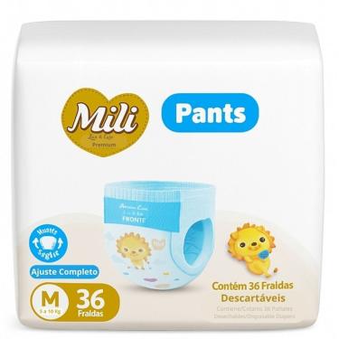 Imagem de Fralda Descartável Mili Love & Care Premium Pants m Cintura Elástica 360o Absorção Máxima Pacote 36