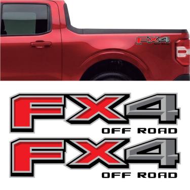 Imagem de Par Adesivos FX4 Off Road Maverick Vermelho Vinil Decorativo Personalização Teu Adesivo