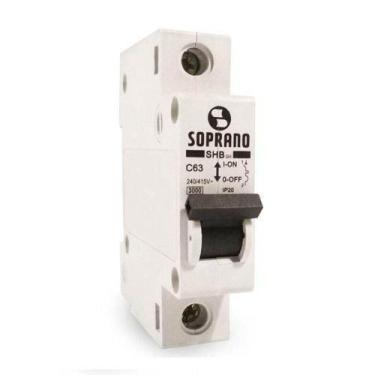 Imagem de Disjuntor Branco 1 X 25A para Instalação Elétrica com Padrão IEC Sopra