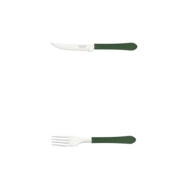 Imagem de Kit de Talheres para Restaurante 60 Facas para Churrasco e 60 Garfos A