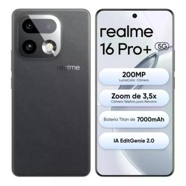 Imagem de Realme 16 Pro+ 5G 512gb 12gb Ram Tela 6.8" Câmera Tripla, Preto