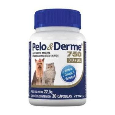 Imagem de Pelo E Derme Para Cães E Gatos 750 Dha+epa 30cps - Vetnil