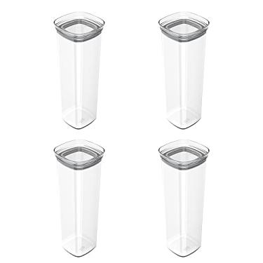 Imagem de Kit Potes Herméticos Quadrados 2.000 ml, 4 Peças - Cor Natural - OU