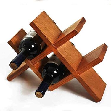 Imagem de Pkfinrd Adega para vinho de madeira maciça para decoração moderna minimalista e criativa para armário de vinho europeu