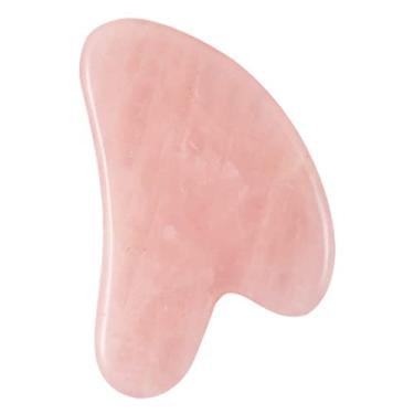 Imagem de Kiboule Pedra de Quartzo Rosa Natural Guasha Facial Rosto Pescoço Corpo Gua Sha d Massageador