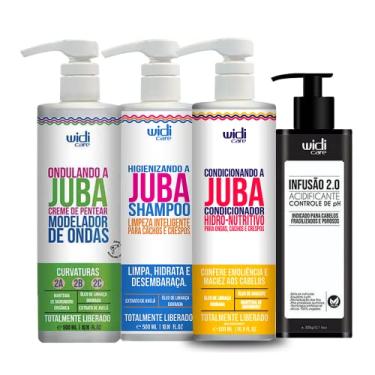 Imagem de Kit Widi Juba Ondulando, Condicionador, Shampoo e Acidificante Infusão 2.0 300ml