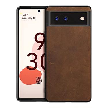 Imagem de Capa fina para Google Pixel 6 Pro, capa de couro legítimo premium à prova de choque, antiderrapante, proteção traseira antiarranhões para Google Pixel 6 Pro
